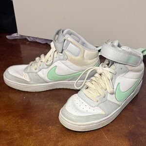 Nike Kids High-Top Sneakers with Mint Accents